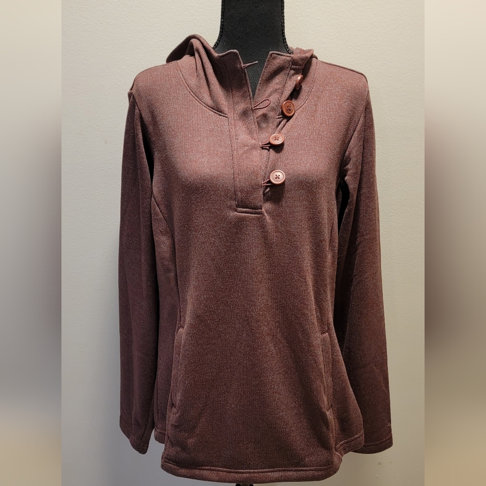 Columbia Women's Burgundy Button-Up Pullover